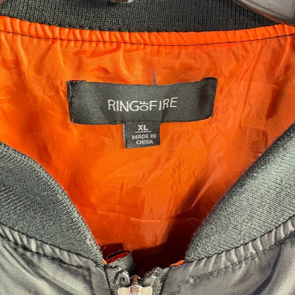 Ring of Fire Aviator Flight Jacket Aviation Pilot Bomber Coat XL - Picture 2 of 6
